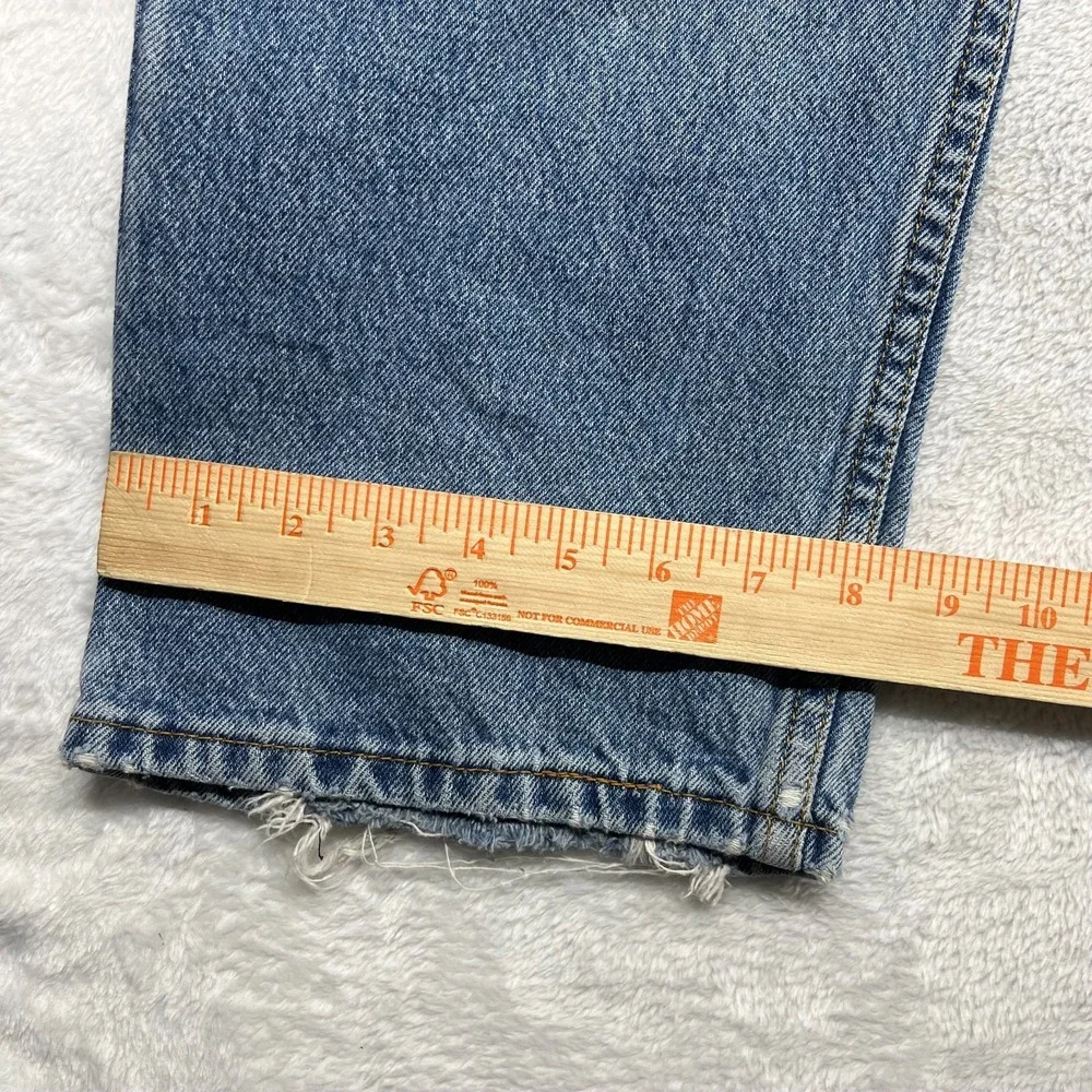 Levi Strauss Signature Jeans Men 35X32 Blue Denim Cotton Pockets Zip Fly - Flaws